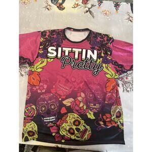 Sittin' Pretty" pink and black sugar skull Shirt 13 Weingard
